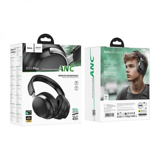 Слушалки - Hoco ANC W53 Plus Black Слушалки