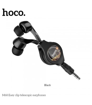 Hoco M68 Easy Clip Telescopic Black Слушалки