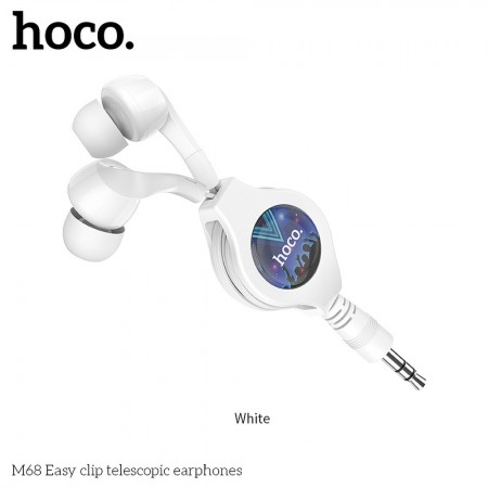 Hoco M68 Easy Clip Telescopic White Слушалки