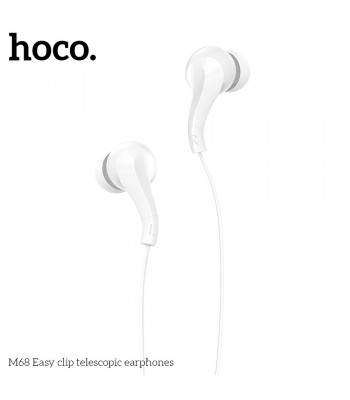 Hoco M68 Easy Clip Telescopic White Слушалки
