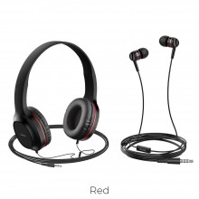 Hoco W24 Enlighten Set Red Слушалки Hoco W24 Enlighten Set Red Слушалки