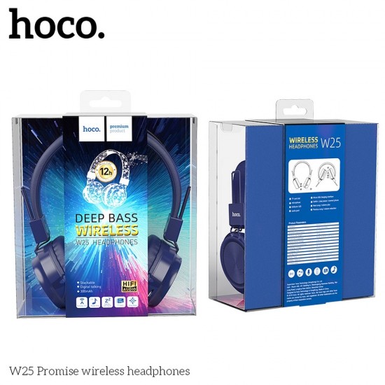 Hoco W25 Promise Deep Bass Wireless Blue Слушалки