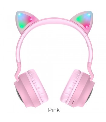 Hoco W27 Cat Ear Wireless Pink Слушалки