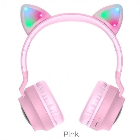 Hoco W27 Cat Ear Wireless Pink Слушалки