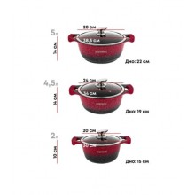 Royalty Line RL-BS1010M TD20 Red & Black Тенджера Royalty Line RL-BS1010M TD20 Red & Black Тенджера