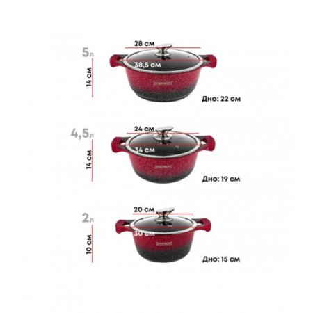 Royalty Line RL-BS1010M TD20 Red & Black Тенджера