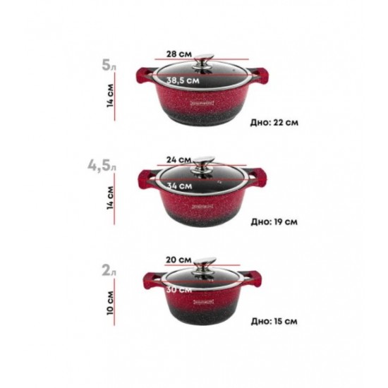 Royalty Line RL-BS1010M TD28 Red & Black Тенджера