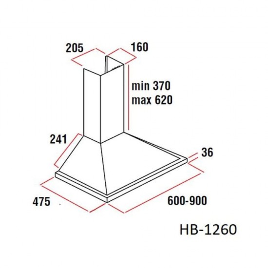 Hausberg HB 1260 Inox Пирамидален аспиратор