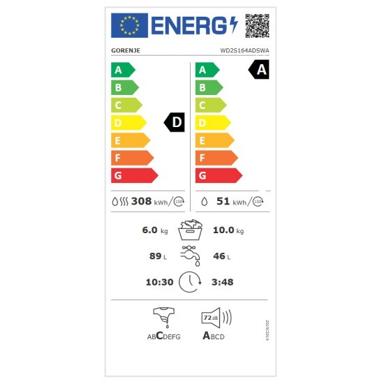 Gorenje WD2S164ADSWA Пералня сушилня