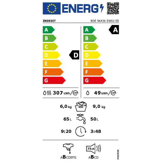 Indesit BDE 96436 EWSV EE Пералня със сушилня