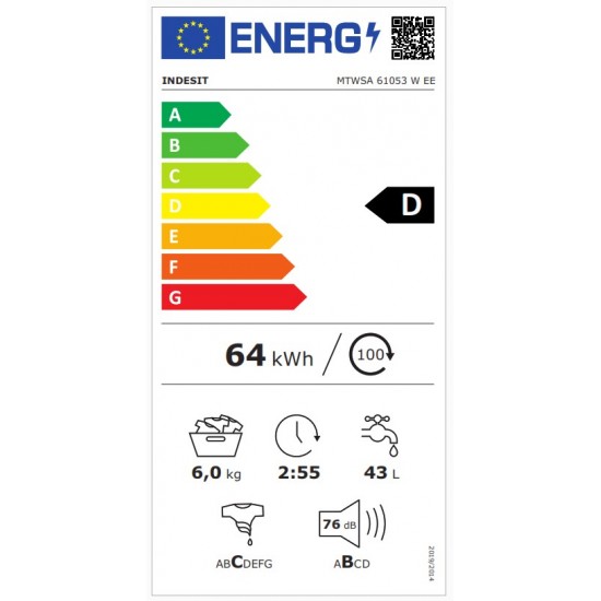 Indesit MTWSA 61053 W EE Пералня
