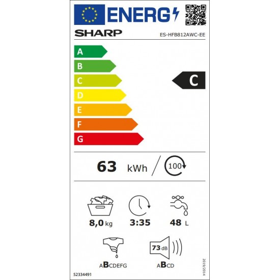 Sharp ES-HFB812AWC EE Пералня