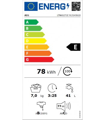 AEG LTN6G271E Пералня с горно зареждане