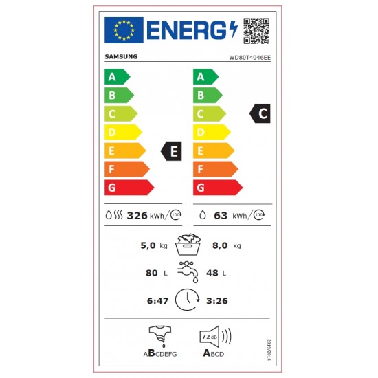Samsung WD70T4046EE/LE Пералня със сушилня