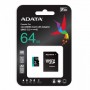 Adata MicroSDXC V30 64GB + Adapter Преносима памет Adata MicroSDXC V30 64GB + Adapter Преносима памет