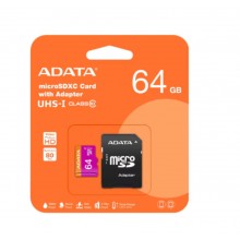 Adata MicroSDXC 64GB class 10 with adapter Преносима памет