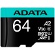 Adata MicroSDXC V30 64GB + Adapter Преносима памет