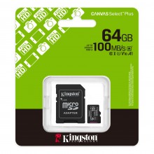 Kingston MicroSD 64GB 100MB/s Преносима памет Kingston MicroSD 64GB 100MB/s Преносима памет
