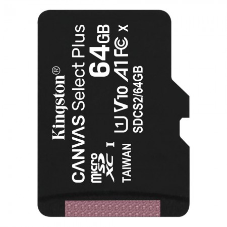 Kingston Canvas Select Plus MicroSDXC 64GB cl.10 UHS-I Преносима памет
