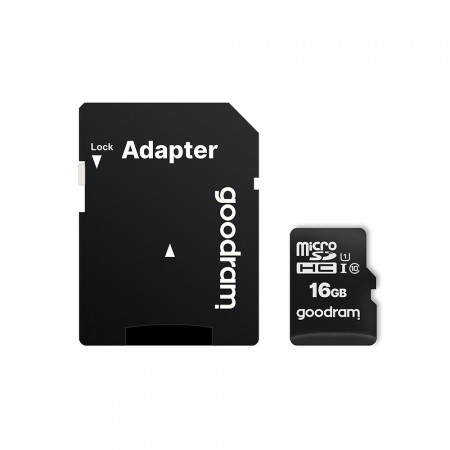 Goodram MicroSDHC 16GB Class 10 UHS-1 + Adapter Преносима памет