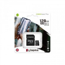 Kingston Canvas Select Plus MicroSD 128GB Class 10 + Adapter Преносима памет