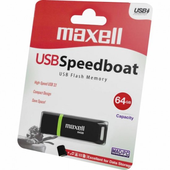 Maxell Speedboat 64GB 2.0 Black Преносима памет