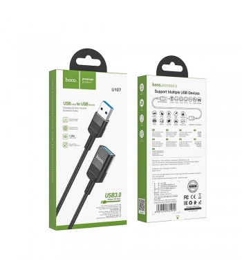 Hoco U107 USB Male to USB Female Charging Data Sync Extension Black Кабел