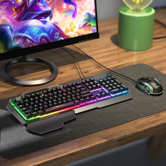 Hoco GM12 Light And Shadow RGB Gaming Black Клавиатура и мишка
