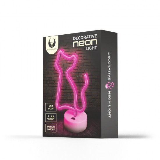 LED Neon Осветление - Forever Light FSNE02 Cat Pink Осветително тяло