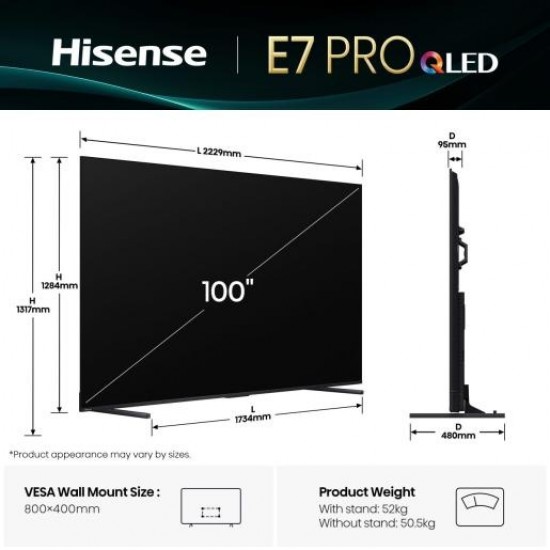 Hisense 100 E7Q PRO Телевизор