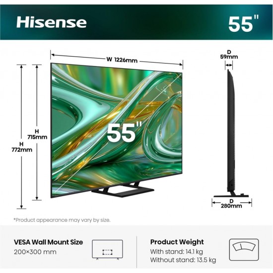 Телевизори - Hisense 55 E8S Телевизор