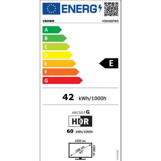 Crown 43NV66FWS Smart Телевизор
