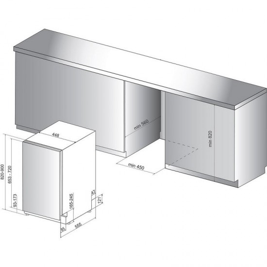 Indesit DSIE 2B19 Съдомиялна за вграждане