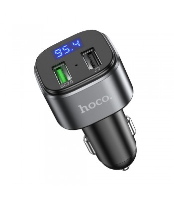 Hoco E67 Fighter QC3.0 Car BT FM Black Трансмитер