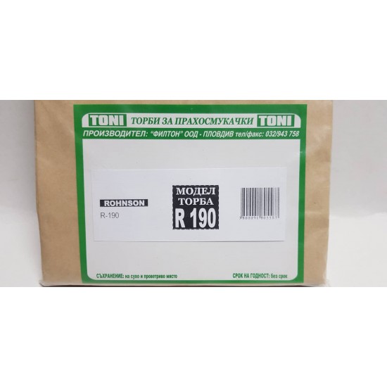 Toni R190 Торбички за прахосмукачка