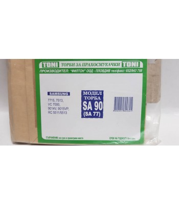 Toni SA90 / SA77 Торбички за прахосмукачка