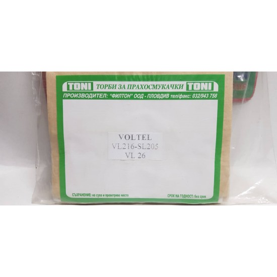 Toni VL216 / SL205 / VL26 Торбички за прахосмукачка