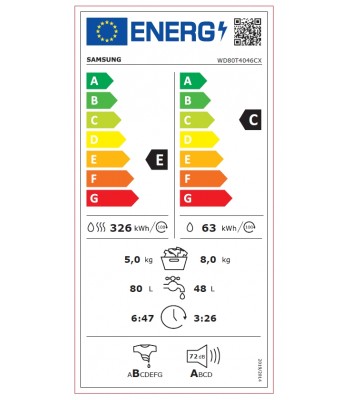Samsung WD80T4046CX/LE Пералня със сушилня