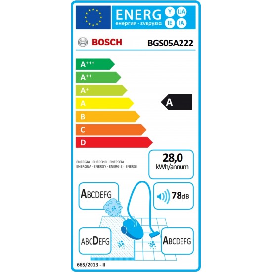 Bosch BGS05A222 White Black Прахосмукачка