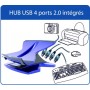 Port Designs EOS Ergo station + Hub USB Black Стойка охладител за лаптоп Port Designs EOS Ergo station + Hub USB Black Стойка охладител за лаптоп