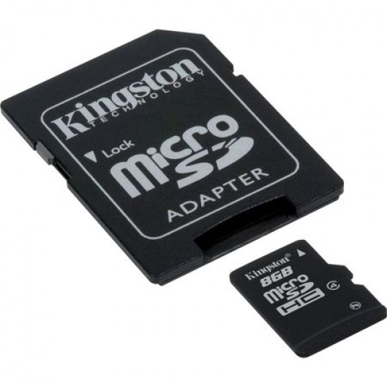 Kingston MicroSD 8GB class 4 + adapter Преносима памет