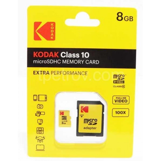 Kodak MicroSDHC 8GB class 10 Преносима памет