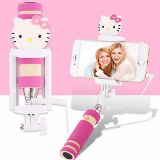 Gago селфи стик с аудио кабел Hello Kitty