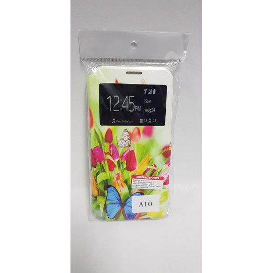 Samsung A10 Leather with picture flowers