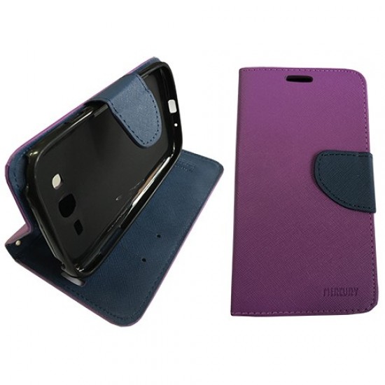 Lenovo A6000, A6010 хоризонтален кожен purple