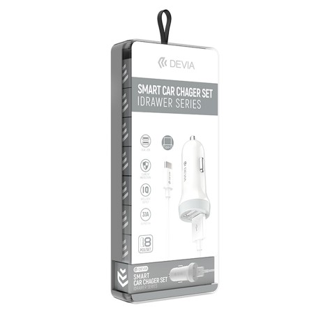 Devia Idrawer Type-C Model 335013 Зарядно за кола с кабел