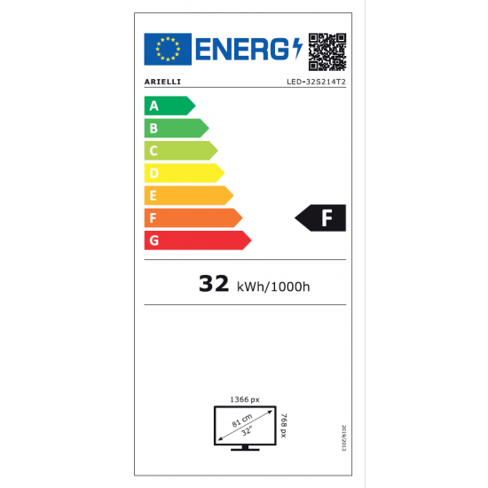 Arielli LED-32S214T2 Телевизор