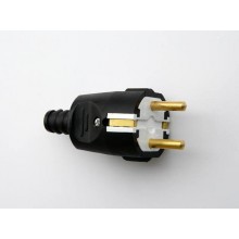 Технил Щепсел Шуко Гумиран 16A 250V черен