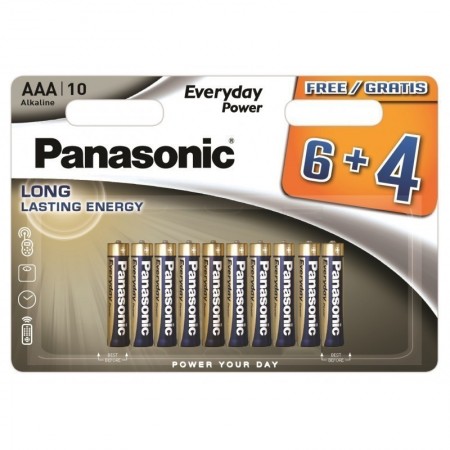 Panasonic Alkaline AAA LR03EPS/10BW 6+4F Батерия