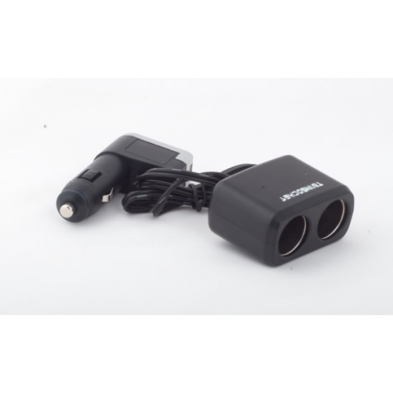 Elcomp Auto Cigarette Plug To 2 x Inline Socket + USB Power CP01-12-107 Разклонител за автозапалка